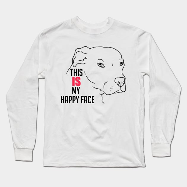 Funny Pitbull, Cute Pitbull, Funny Dog, Grumpy Dog Long Sleeve T-Shirt by sockdogs